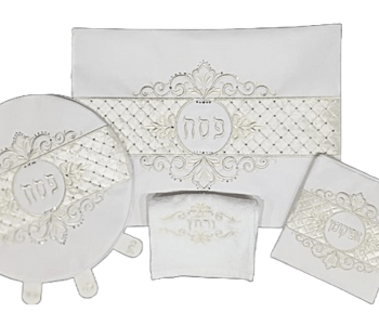 סט לפסח 4חלקים דמוי עור משובץ 