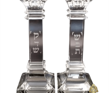 פמוטים לשבת קריסטל מרובע שבת קדש