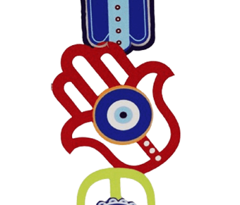 תכשיט לקיר שלישיית חמסות הדפס צבעוני