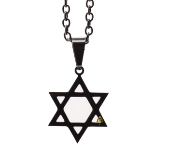 שרשרת מגן דוד קלאסית מסטיל (פלדת אל-חלד) עם ציפוי שחור