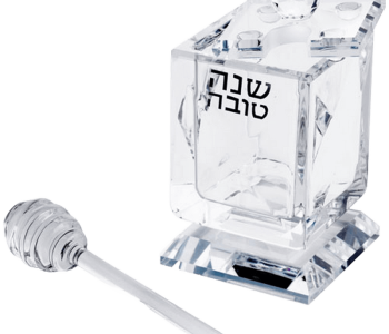 כלי מהודר לדבש מקריסטלמתיקות לשנה טובה ומבורכת