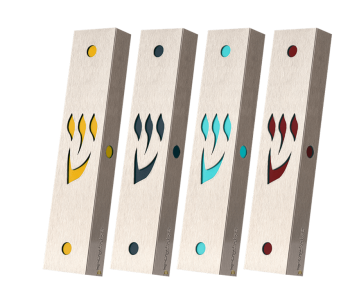 בית מזוזה מגזרת נירוסטה ש בסיס אקרילי מתחלף לקלף 12 סמ