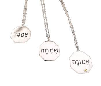 תליון מתומן חריטה טקסט אישי כסף או ציפוי זהב 