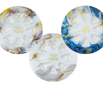 קערת סדר ראש השנה זכוכית שיש בגוונים לבחירה 