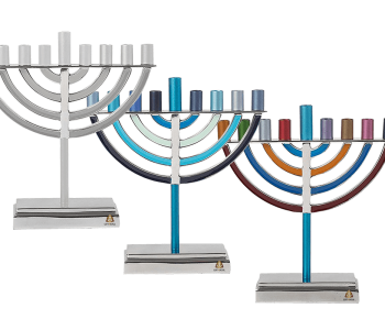 חנוכיה קלאסית גדולה בצבעי אינדוייז לבחירה 