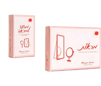 ערכות קלפי מראות ערכת קלפי מעבר למראה 2 ערכות קלפים שונות להעצמת דימוי הגוף לנערות ולנשים מעין קרת לחיזוק הביטחון העצמי