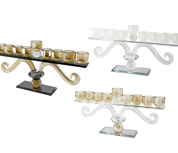 חנוכיה קריסטל מעוצבת זרועות מאזניים 3 דגמים לבחירה