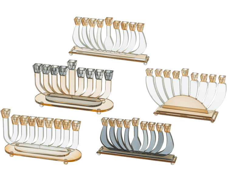 חנוכית קריסטל מהודרת בעיצוב דגמים שונים לבחירה