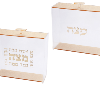 כלי למצה מאקריליק אותיות בולטות מוזהב לבחירה