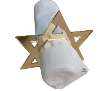 מחזיק חבק מפיות מעוצב 12 יחידות מגן דוד מוזהב מוכסף לעיצוב אירועים