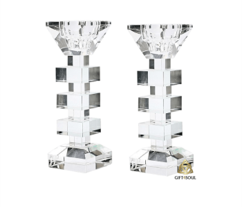 מבצע פמוטים לשבת קריסטל עיצוב מרובע מודרני