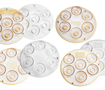 צלחת ברכות זכוכית וקעריות לשולחן חג הפסח דגמים לבחירה