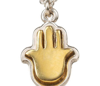 שרשרת חמסה מוזהב וכסף משתי שכבות ליצירת מראה תלת-ממדי 