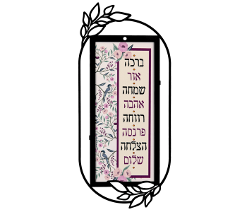 תמונת השראה קישוט קיר מתכת  מילות ברכה