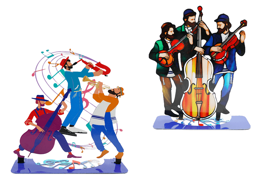 מעמד ריקוד החסידים בחיתוך לייזר אמנותי חגיגה של צבע ושמחה בבית