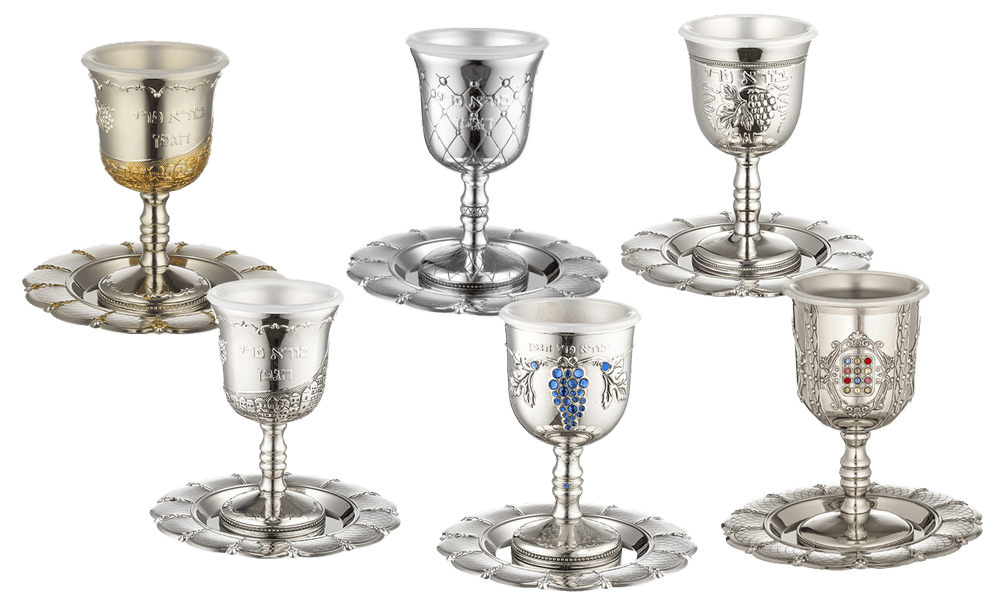 גביעי ניקל וזהב בעיצובים בלעדיים אומנות הקידוש