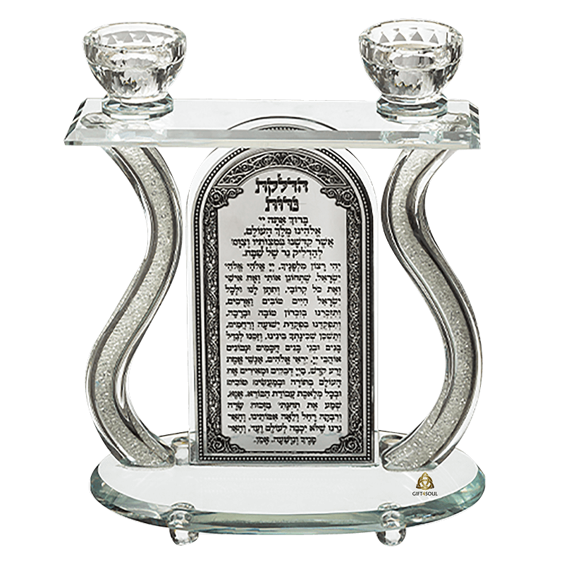 מעמד פמוטי קריסטל מעוגל 