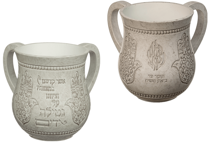 קולקציית נטלות פולימר בעיצוב חמסה ולהבה קדושה מגולפת באבן