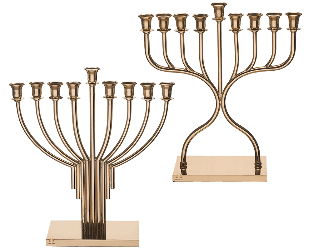 חנוכייה אלומיניום ציפוי רוז גולד מרשימה מתנה מושלמת לחג החנוכה