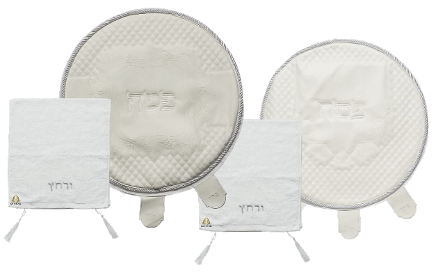 סט כיסוי קערת פסח דמוי עור עם מגבת רחץ  2 דגמים לבחירה