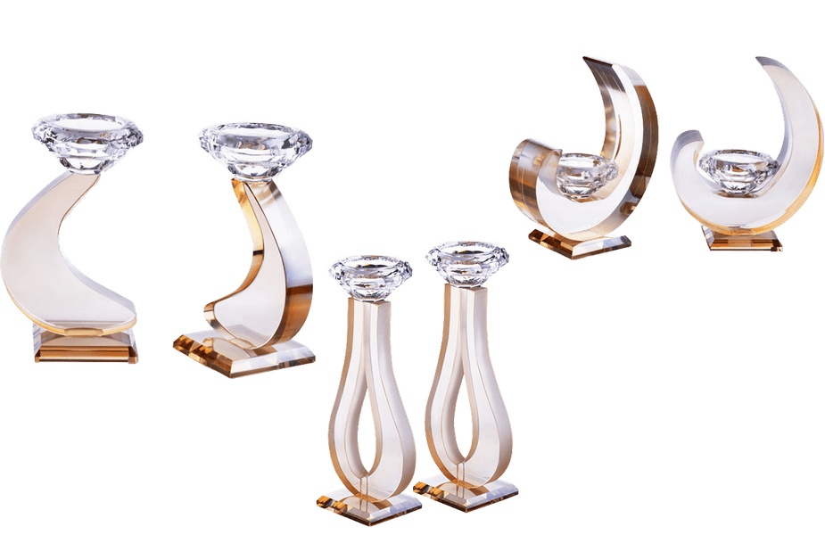 קולקציית פמוטי קריסטל 3 עיצובים פיסוליים מהפנטים