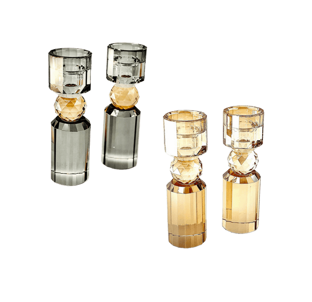 זוג פמוטי קריסטל מעוצבים בסטייל אירופאי