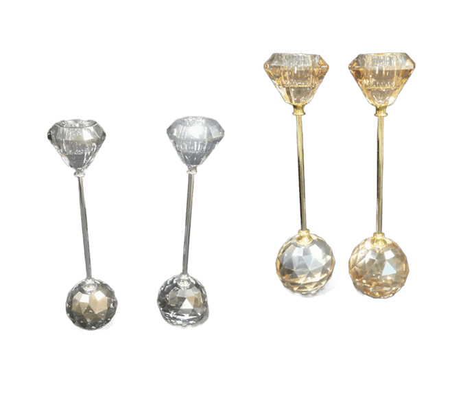 זוג פמוטי קריסטל יוקרה מנצנצת 