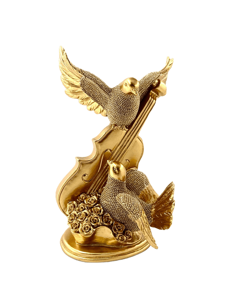 פסל כינור ויונים בעיצוב אמנותי מנגינה של שלום﻿