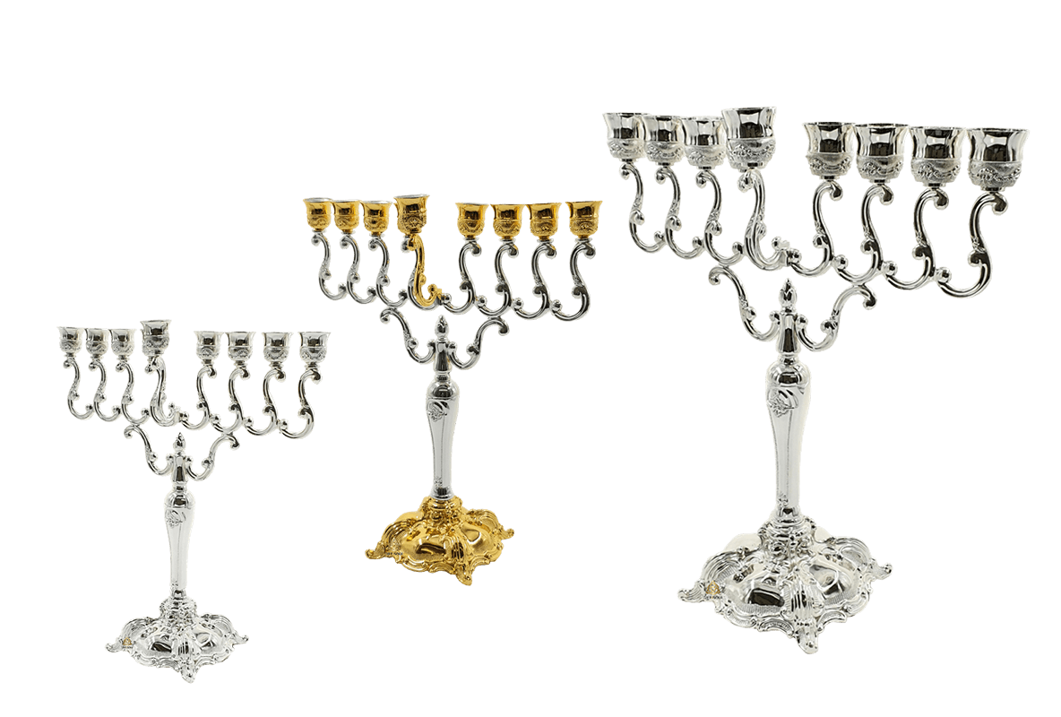 חנוכיה מוכספת מעוצבת וחגיגית לקדושה ושמחה בחג החנוכה