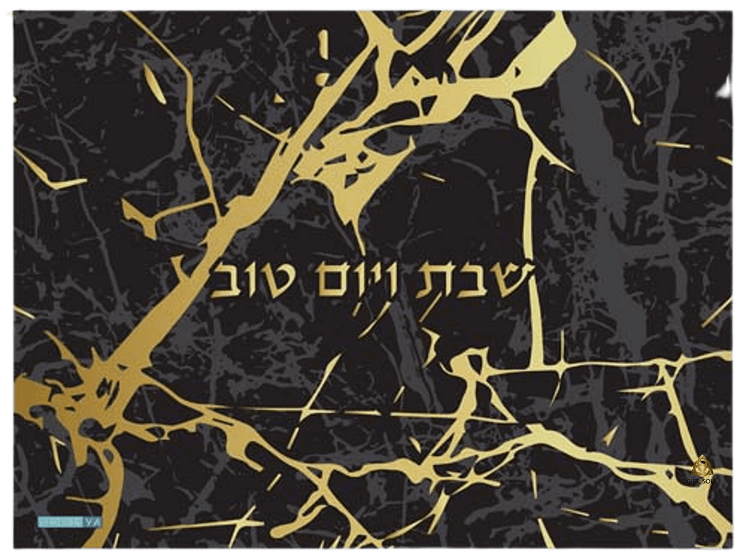 דמוי שיש שחור וזהב 