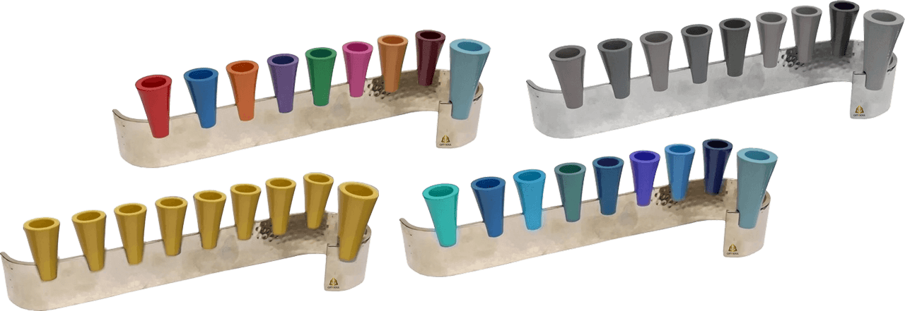 חנוכיה מעוצבת פס אלומיניום אנודייז צורת גל מבחר דגמים לבחירה
