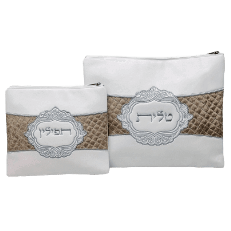 כיסוי לטלית ותפילין דמוי עור שילוב קטיפה שומרים על הקודש בסטייל 
