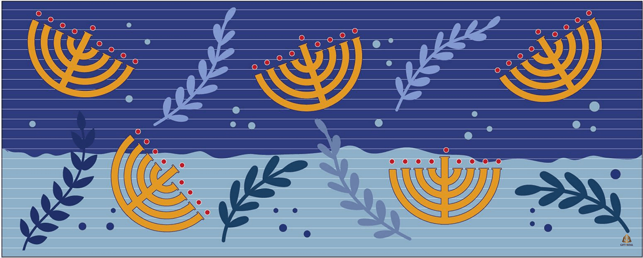 חנוכיות ועלים