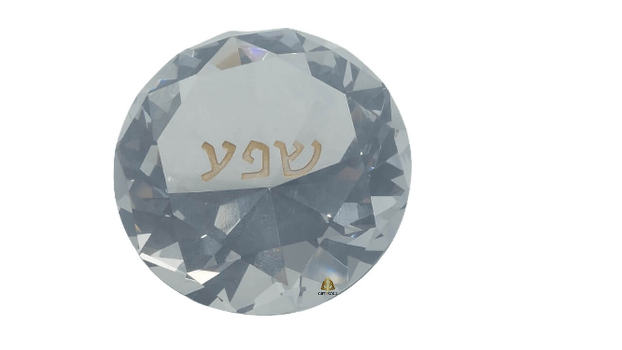 ברכה יהלום שפע ברכות לכל מטרה עם מילים בחריטה שחורה לבחירה 