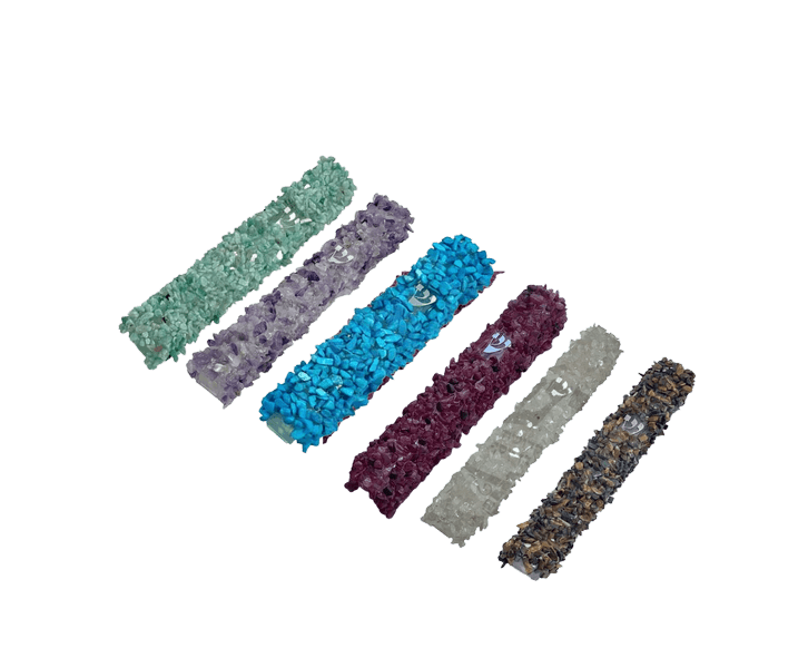 בית מזוזה אבן טבעית בציפוי קריסטלים לאנרגיות טובות לקלף 12