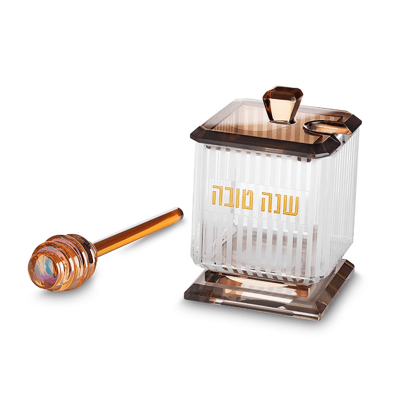 דבשיה כלי לדבש מהודר קריסטל לשולחן חג ראש השנה