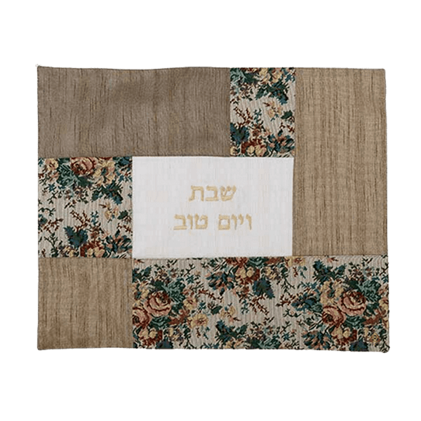 כיסוי חלה לשבת ויום טוב קולאז בדים פרחים צבעוני 