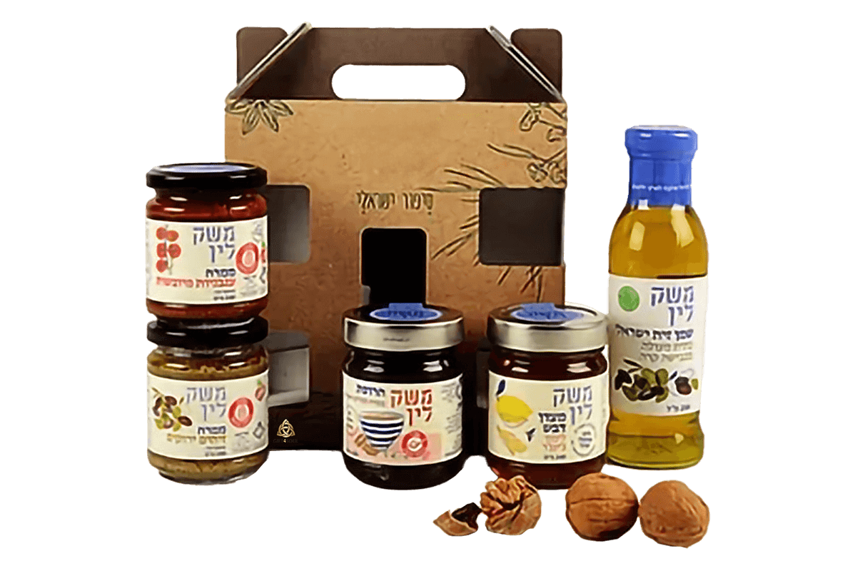 מבצע מתנה לחג 5 מארזי שיטה לחג הפסח ראש השנה ממרחים פיקנטיים מתוקים ושמן זית