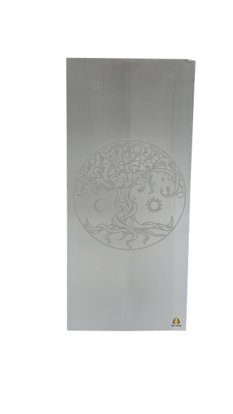 מנורת קריסטל סלנייט מעוצבת מרובעת עם סמלי עץ החיים  