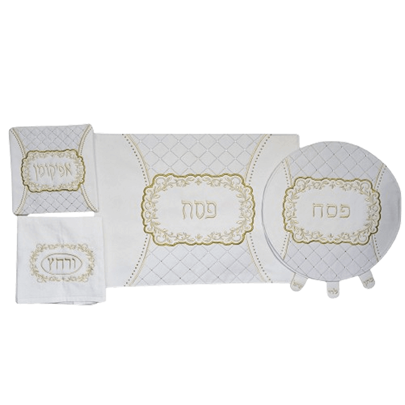  כסויים לפסח דגם מופר דמוי עור וקטיפה בז LL306671