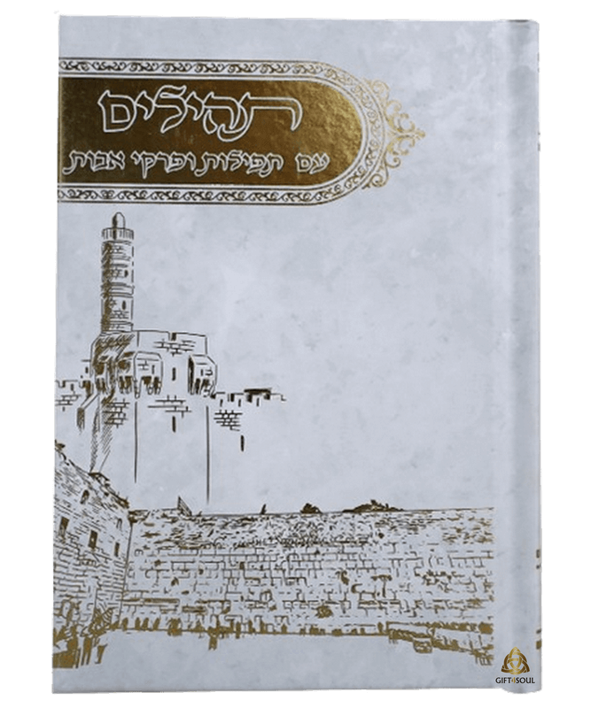 תהילים 10 תהילים בינת הלב למינציה עם תפילות ופרקי אבות מצויר מגדל דוד