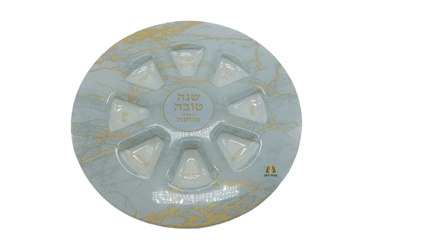 צלחת ברכות ראש השנה הקדשה הטבעה הדפסה אישית משפחה ברכה זכוכית עגולה דגמים לבחירה
