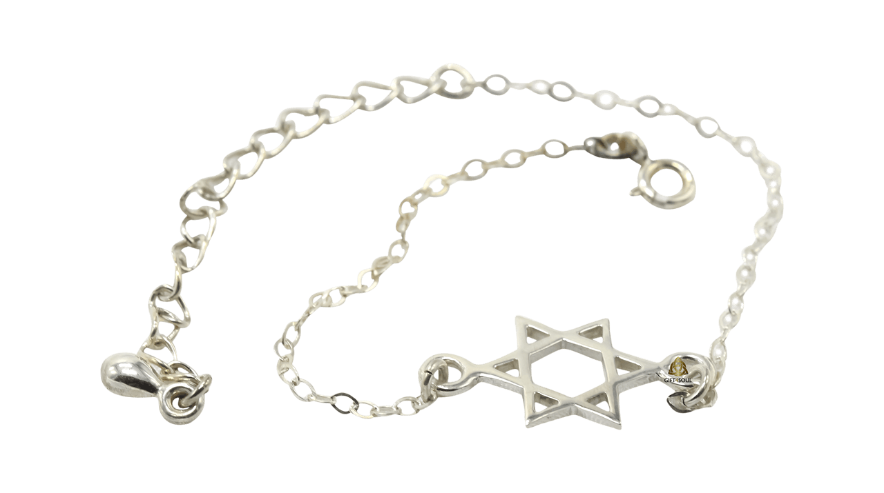 עם תליון מגן דוד ושרשרת עדינה כסופה NA000008