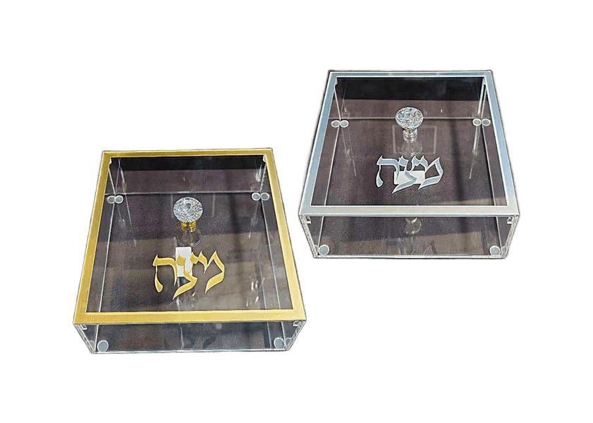 קופסא אקריליק מרובעת למצה עם מסגרת לבחירה 