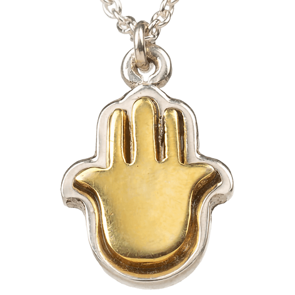 שרשרת חמסה מוזהב וכסף משתי שכבות ליצירת מראה תלת-ממדי 