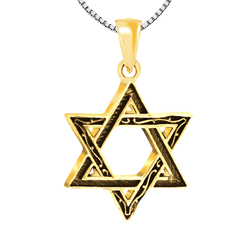 שרשרת כסף 925 קלאסית מגן דוד ציפוי זהב 14 קארט