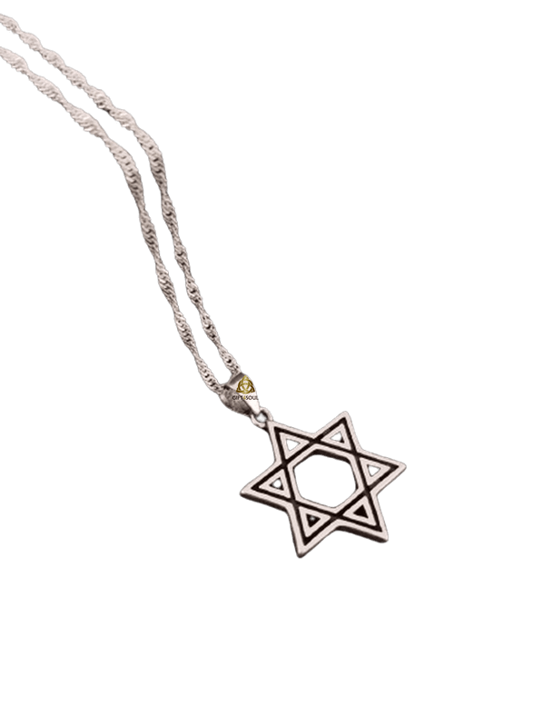 שרשרת מגן דוד קישוט מושחר לשמירה והגנה