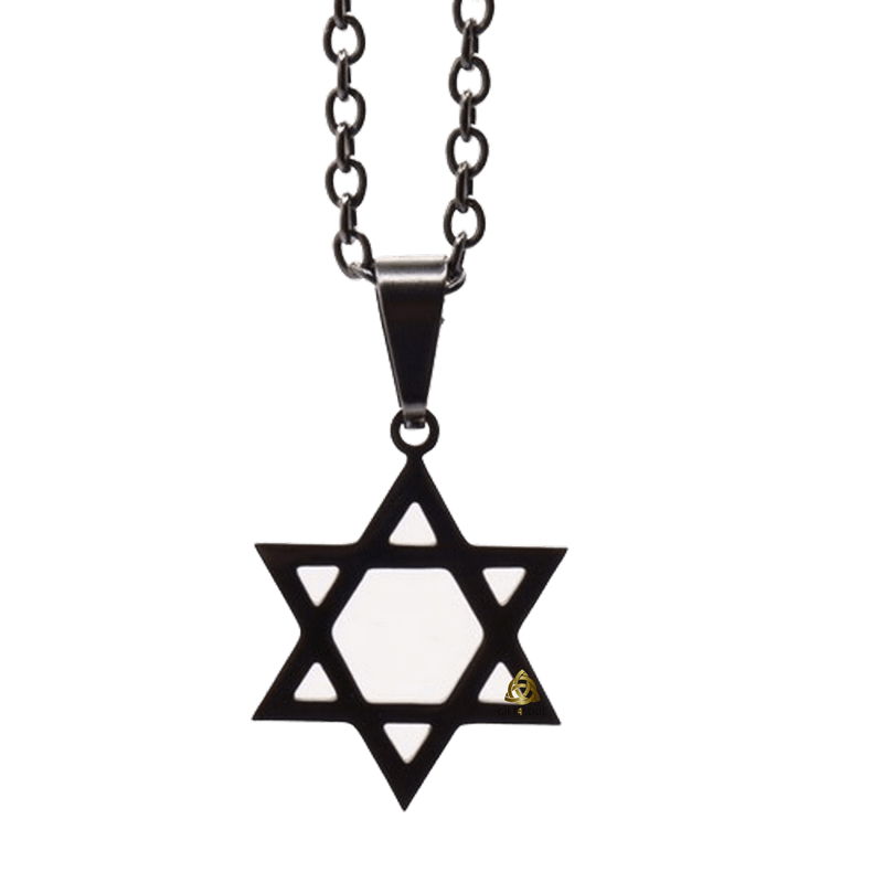 שרשרת מגן דוד קלאסית מסטיל (פלדת אל-חלד) עם ציפוי  שחור