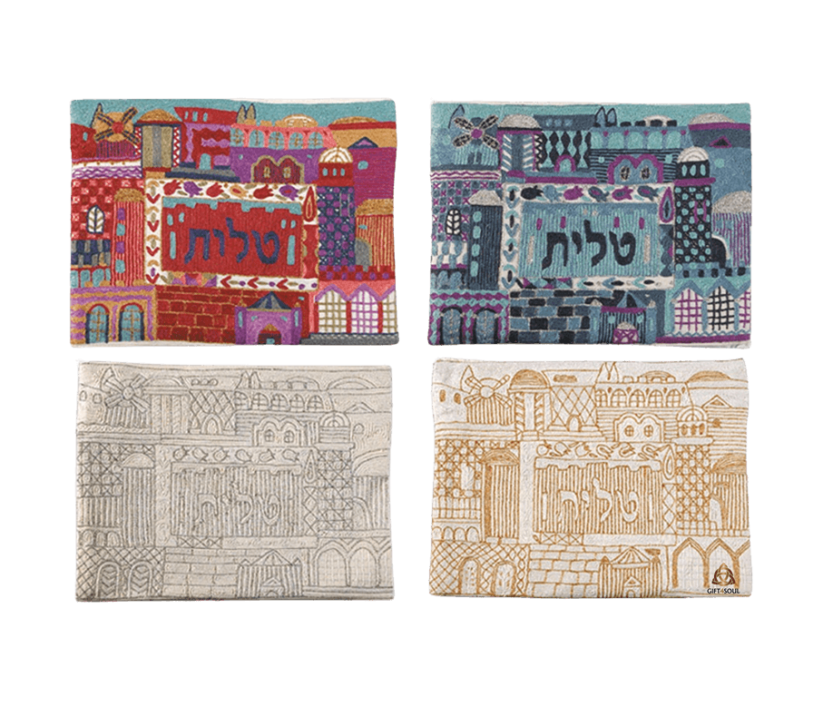 תיק נרתיק לטלית רקמת יד צבעונית ועשירה צבעים לבחירה