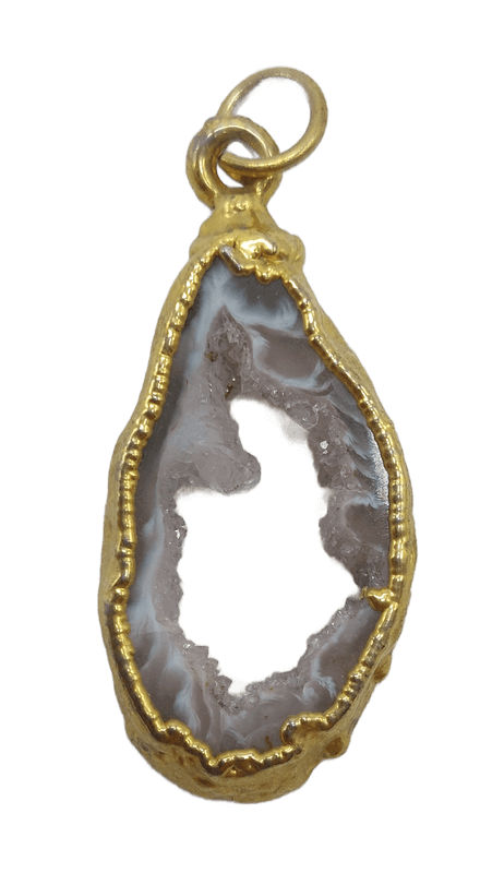 תליון קריסטל בלו לייס אגת לרוגע ולשיחרור לחץ וחרדה